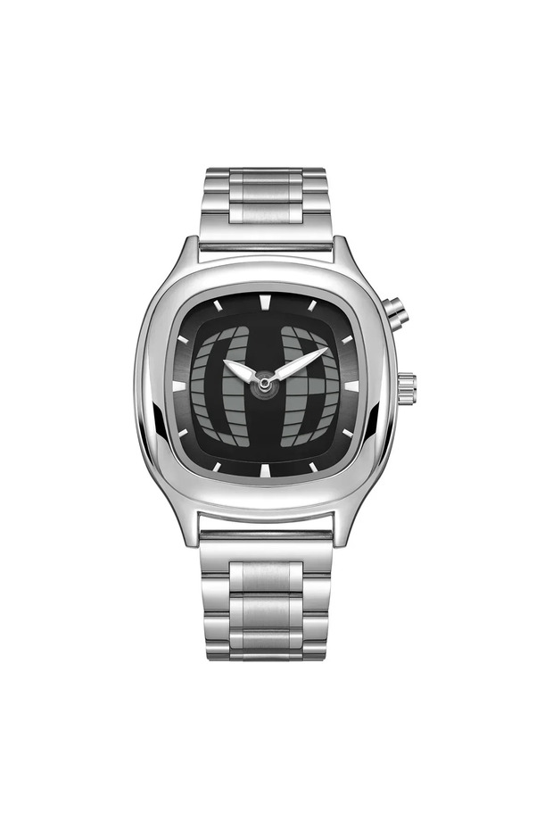 A-2 Red Quartz Watch Color Square Y2K Pointer Number Dual Display Steel Personalize Hot Watches Men