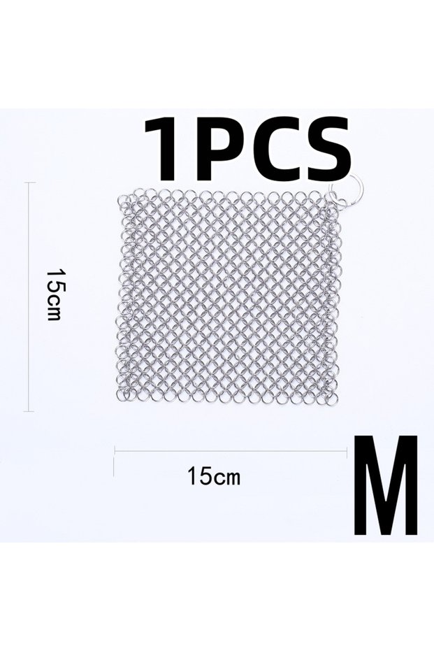 1pc M 1/3pcs Stainless Steel Cast Iron Cleaner 3 Size Scrubber Reusable Washing Net Rust Pot Remover