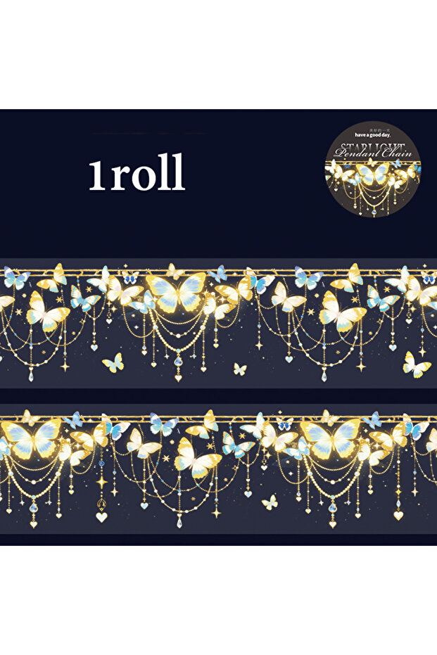 S30945-1 Mr.Paper 200cm/Roll Starlight Pendant Chain Series Decorative PET Tape Holographic Glitter