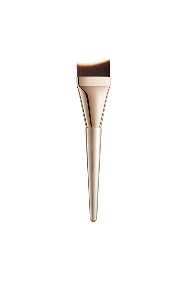 Rose Gold Curved, Contoured Foundation Brush, Ultra-Thin Fishtail Foundation Brush, Angled Face Blen