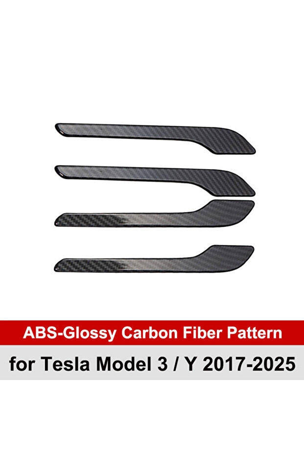 M3 MY 2017-2025 Glossy Carbon Fiber For Tesla Model Y Juniper 2025 Accessories Door Handle Wrap Cov