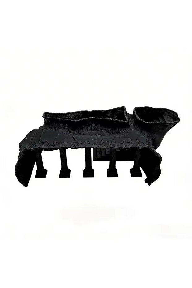 5.51X3.03x1.81in Black 3D Printing Fish Tank Cave Artificial Roman Column Simulated Fish Hiding Shel