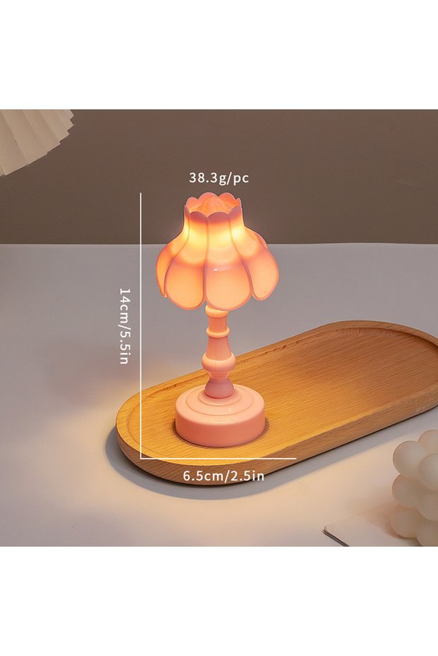 A3 1:12 Dollhouse Miniature Flower Bud Table Lamp Night Light Furniture Home Model Decor Toy Doll Ho