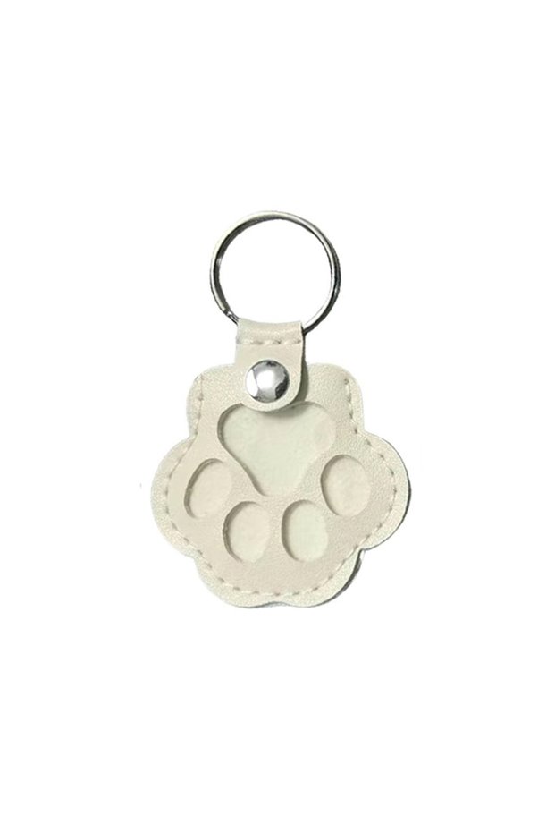 White-1Pc Pet Hair Memorial Keychain PU Leather Keepsake Locket for Cat Dog Fur Pet Hair Storage Pen