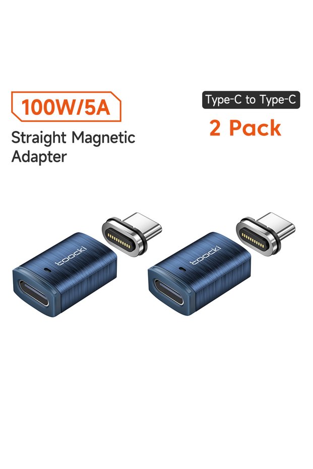 Straight 2Pcs 100W Magnetic USB C Adapter To Type C For LED Display OTG Connector US