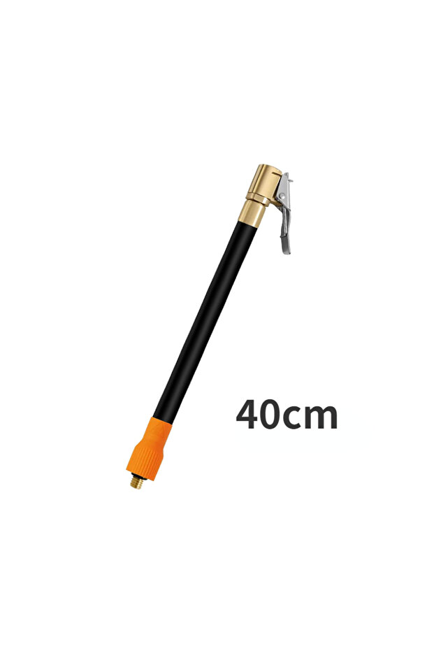 B-40cm M6 Thread Locking Air Chuck with Air Tube, Standard Tire Valve Fine Thread, Suitable for M6 T