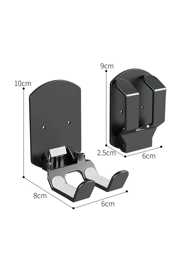 black Wall Mounted Gaming Headset And Controller Bracket Base - No Punching Easy Install Storage Rac
