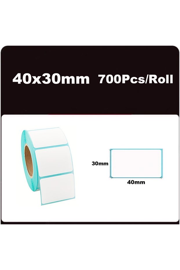 40x30mmx700PCS 700pcs/Roll 40*20/40*30/50*30mm Print Supplies Thermal Label Sticker Paper Waterproof