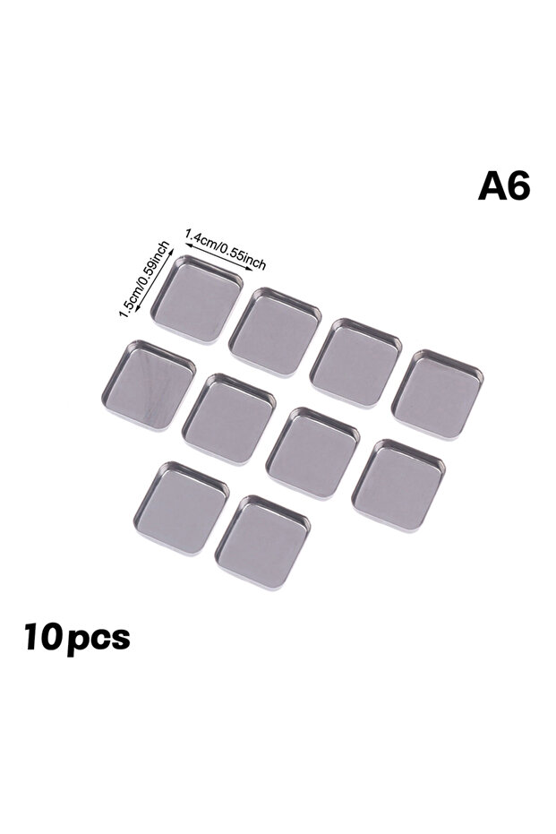 A6 5/10pcs Empty Metal Eyeshadow Pans - Refillable Square Makeup Palette Inserts for DIY Cosmetics &