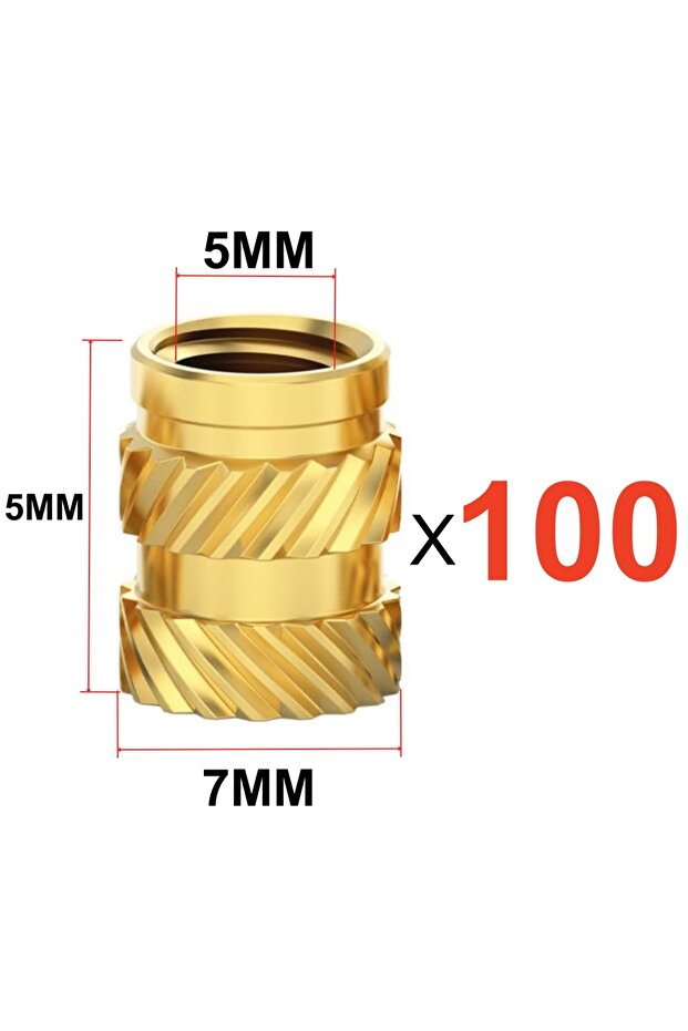 100 قطعة M5X5X7، 50/100 قطعة من صواميل التثبيت الحراري M3 M4 M5، صواميل نحاسية ملولبة ومخرّشة لـ 3
