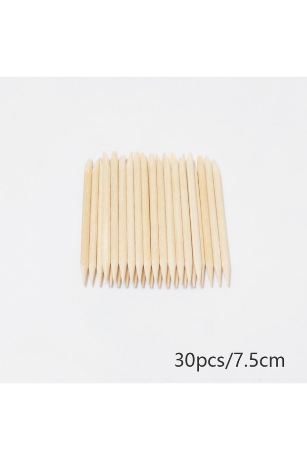 30Pcs 7.5cm Nail Cuticle Pusher Orange Wood Sticks Nail Manicures Remover Wooden Design Nail Gel Pol