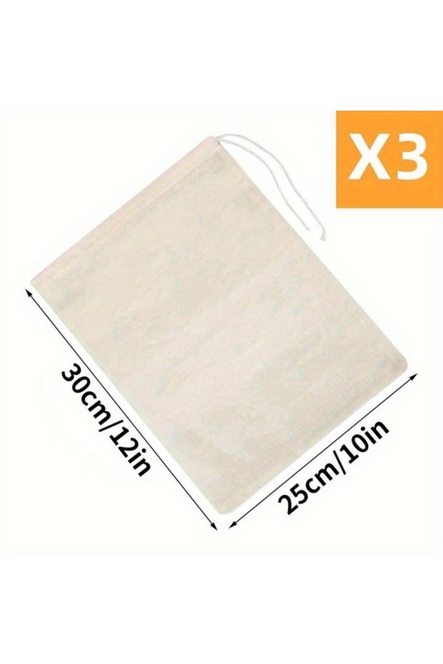 Off-white 3pcs 1/3Pcs Reusable Cheesecloth Bags, For Straining Coffee Filter Strainers, Mesh Pouch,