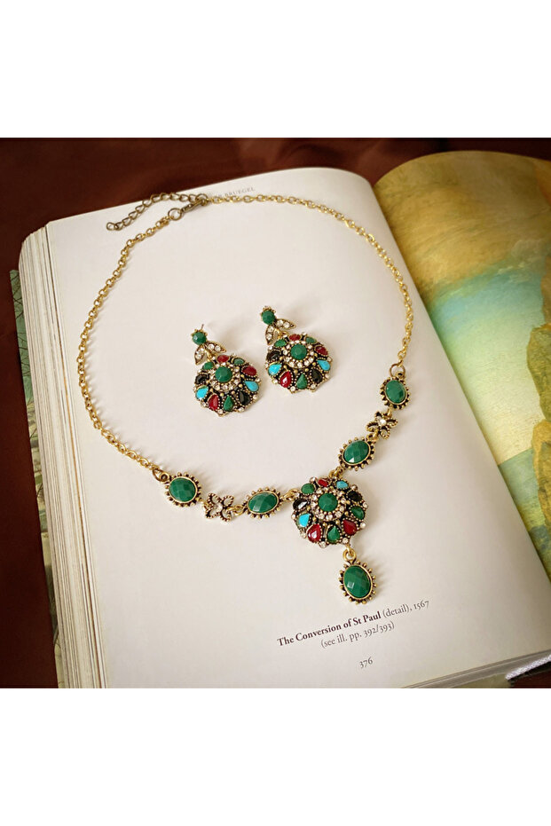 WN005-1 3 Pcs Bluey Square Rhinestone Water Drop Pendant Necklaces for Women Temperament Elegant Col
