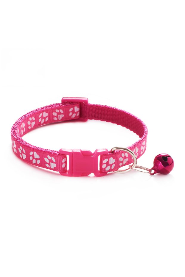8 Pet Collar With Bell Cartoon Footprint Colorful Dog Puppy Cat Accessories Kitten Collar Adjustabl.