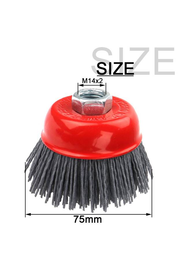 Grit120 gray A 75mm Abrasive Filament Nylon Bristles Cup Brush Angle Grinder Nylon Wheel Brush for M