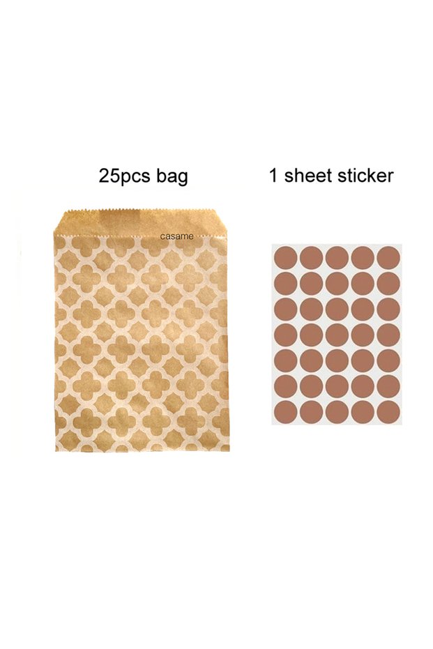 13x18cm honeycomb 25PCS Small Kraft Paper Gift Bags 18x13cm with sticker – Cute and Versatile Pouche