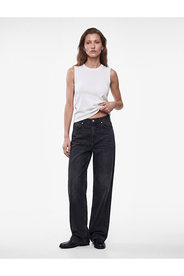 Crew Neck Sleeveless Viscose Knitwear Blouse