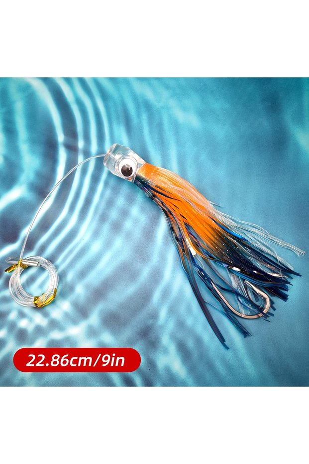 FCP-650-F-9 1pc/6pcs 6”/9 “ Acrylic Head Skirted Offshore Big Game Trolling Lure for Redfin Tuna,Sin