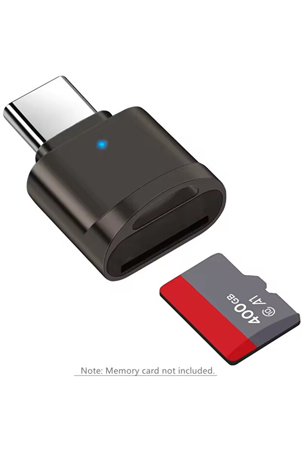 قارئ بطاقات ذاكرة محمول صغير أسود من النوع C، مصنوع من سبائك الزنك، يدعم USB 3.1، من النوع C، متعدد الوظائف، يدعم OTG
