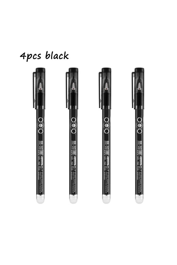 4pcs ( black) 4PCS 0.7MM Heat Erasable Pens, Bullet Nib, Colored Heat Sensitive Erasable Gel Pen, Sm