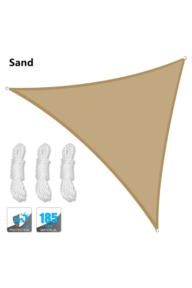 200x200x200CM SAND 5x5x5/2x2x2M Waterproof Sun Shelter Triangle Sunshade Protection Outdoor Canopy G