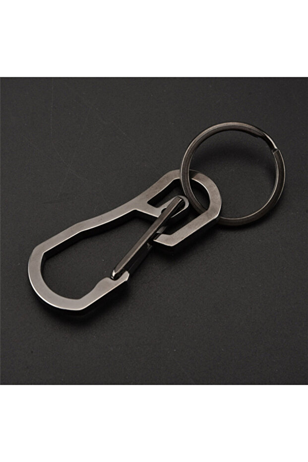 B Titanium Heavy Duty Carabiner Keychain EDC Quick Release Hooks With Titanium Key Ring