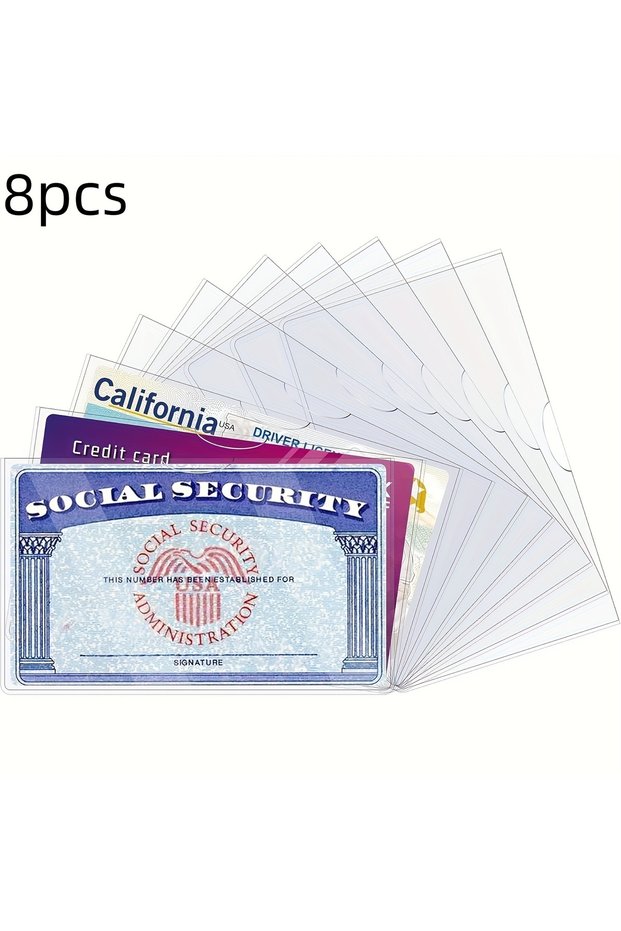 8pcs 8 Pcs of PVC Card Protective Cover, Suitable for Social Security, Medical Insurance, and Credit