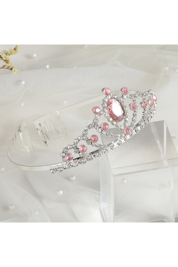 pink purple pink blue luxury crystal princess tiara comb headband wedding bridal crown for girls dia