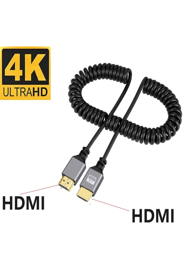 0.5-2.4m HDMI straight 4K HDMI Spring Cable Male to Male Left Right Up Down Mini Micro HDMI Coiled E