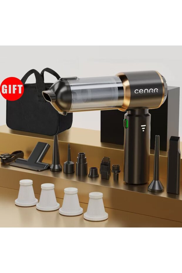 MAX Black 4hepa Y CENRR Mini Car Vacuum Cleaner Wireless Power Car Cleaner HandHeld Port