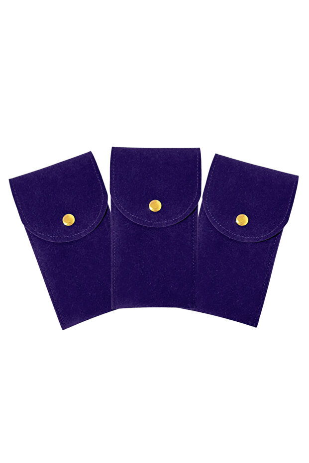3Pcs-Dark Blue Embers Watch Bag Blue Black Flannelette Gift Bag Travel Storage Case Durable Portable