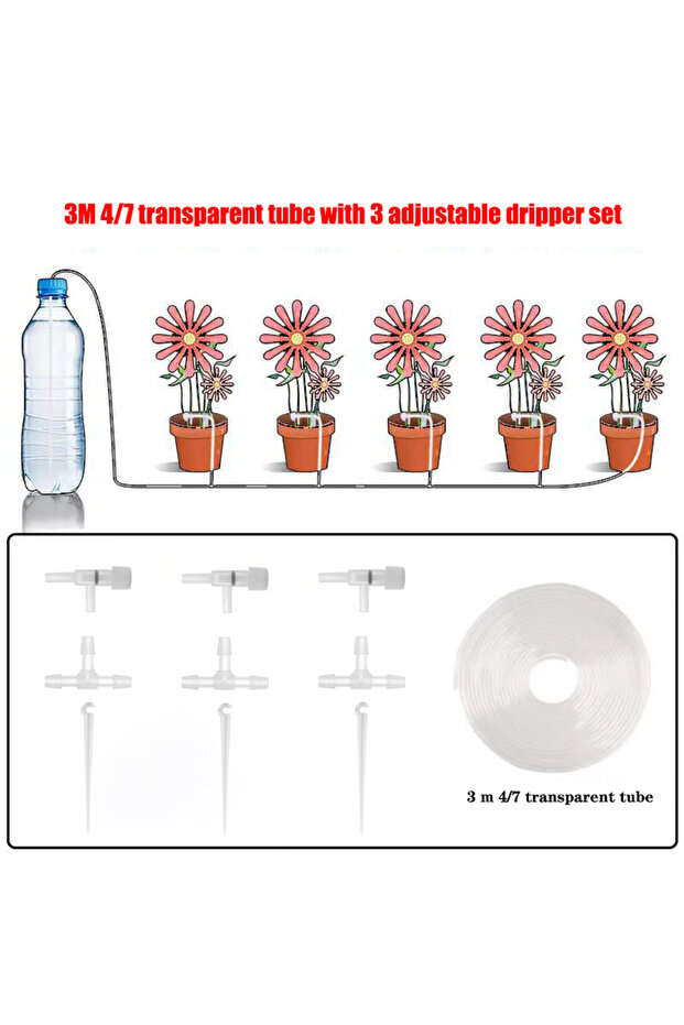 3 m 3 regulator Garden Drip Irrigation Kit with Regulating valve Potted Plant Watering Device 4/7mmH