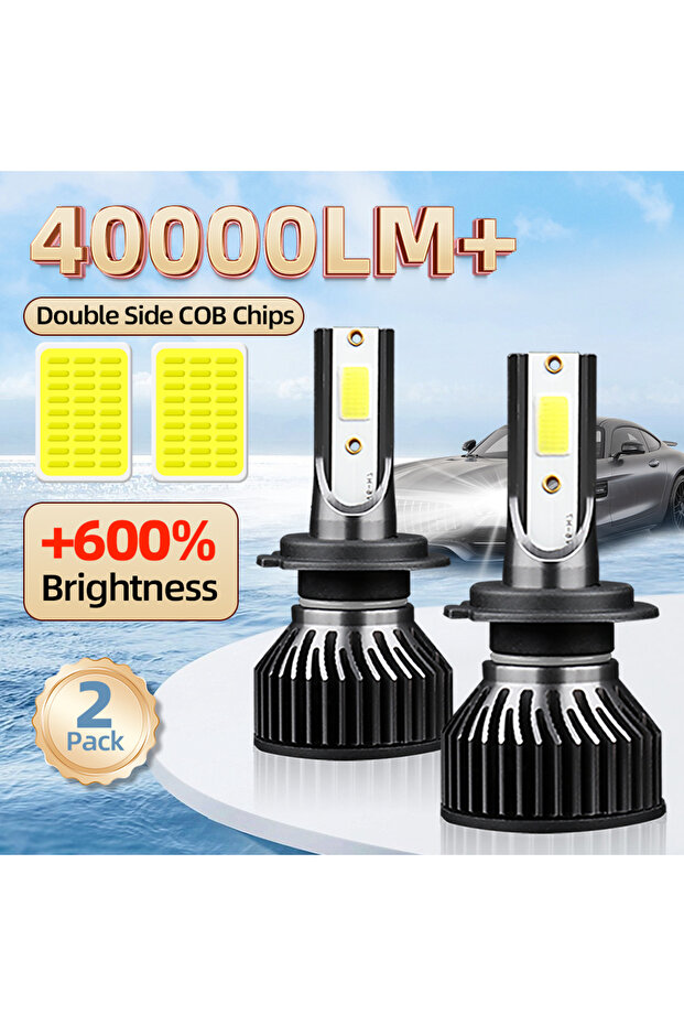 40000Lm H4/9003/HB2 Hi/Lo 2 Side COB Chips H4 Canbus Car LED Headlight 40000LM H1 H7 H11 Auto Headla