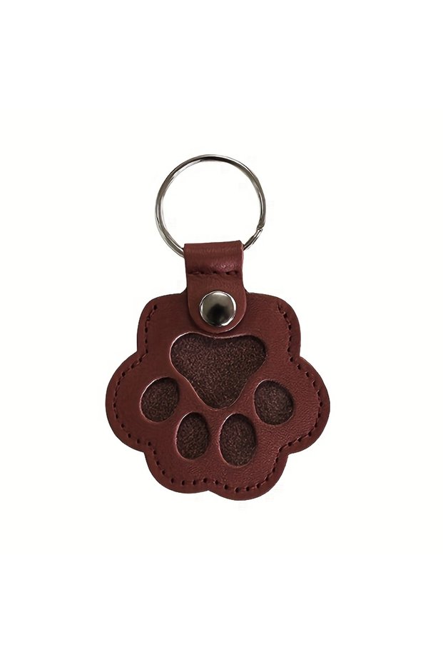 Wine Red-1Pc Pet Hair Memorial Keychain PU Leather Keepsake Locket for Cat Dog Fur Pet Hair Storage