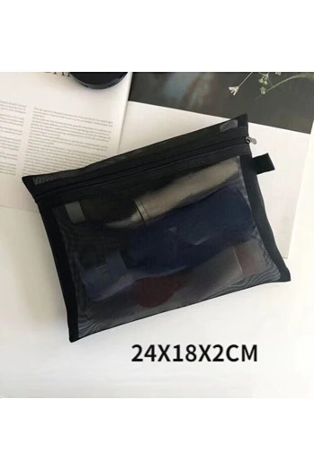 L Mesh Cosmetic Bag Travel Storage Makeup Bag Organizer Female Make Up Pouch Portable Small Large To