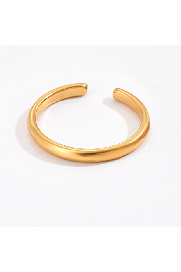 gold1 3PCS Toe Rings for Women Adjustable Stainless Steel Simple Stars Moon Smooth Ring Summer Beach