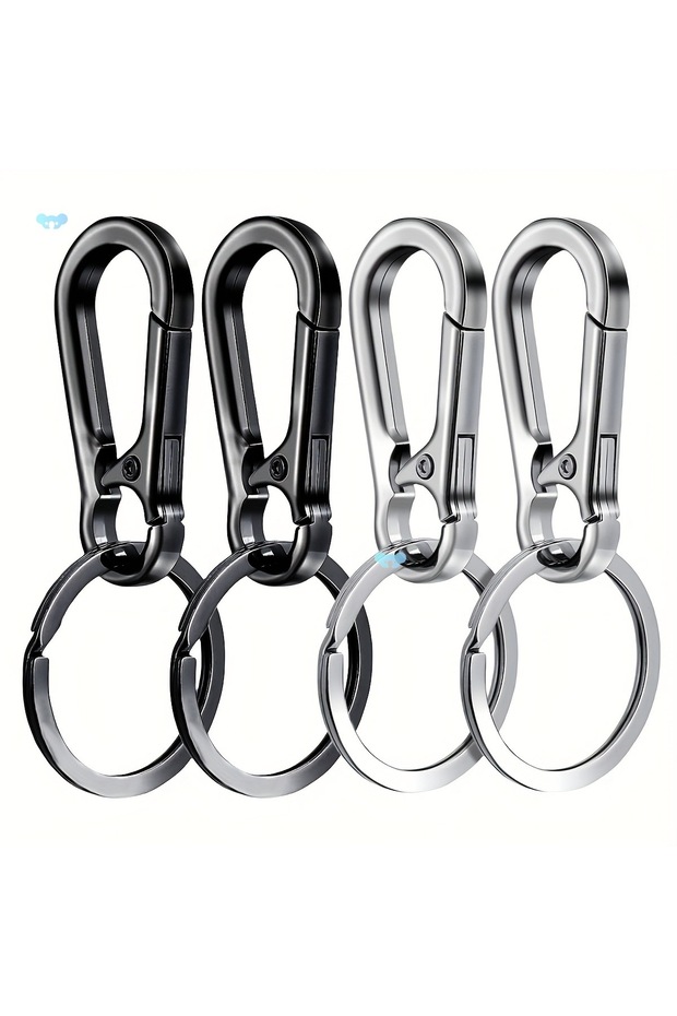 8 cm 4Pcs 4Pcs Carabiner Clip Keychain Metal Carabiner Shape Key Ring Keyring Key Holder Clips Hook