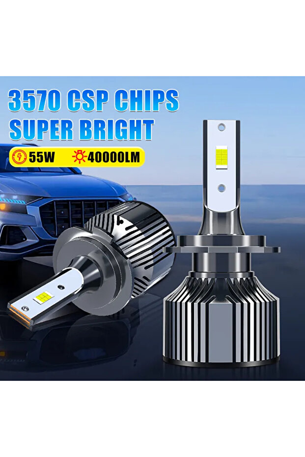 40000LM Super Bright H4 6000K White Carshark H7 LED Bulbs Headlight 55W 40000LM CSP H1 H4 H11 H8 H9