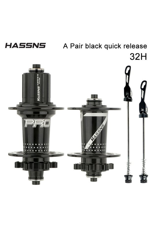 PRO7 Black A Pair HASSNS PRO7 Mtb Hub 32 24 Holes Bearing Mountain Bike Freehub Rear Hub 32h 24h Noi