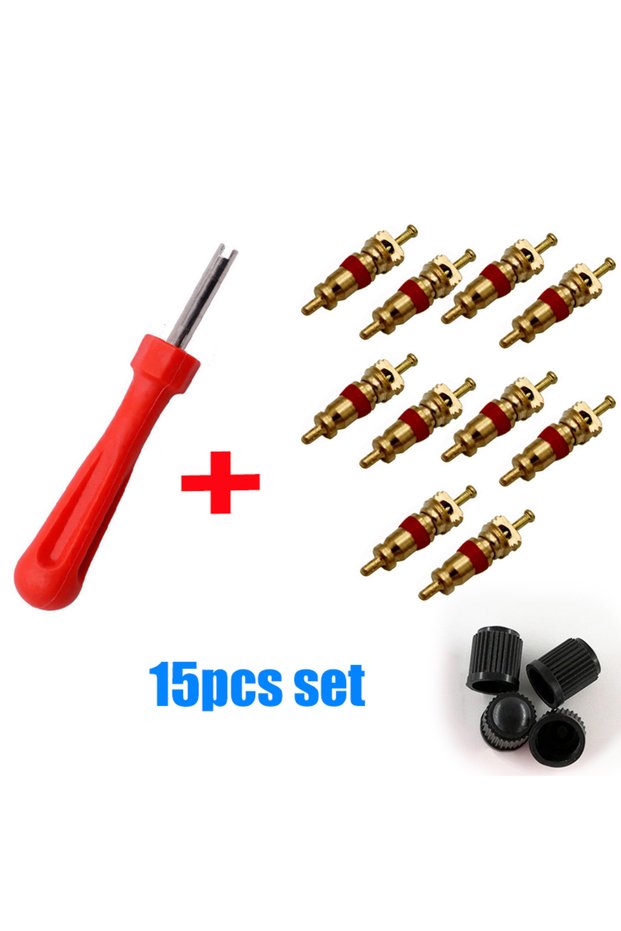 15pcs set Copper Valve Core Car Motorcycle Bike Tire Valve Core American/US Vacuum Tyre Valve Stems