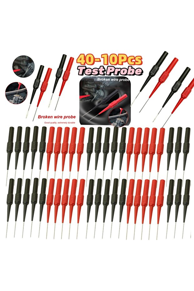 20Pcs 40-10Pcs Diagnostic Tools Multimeter Test Lead Extention Back Piercing Needle Tip Probes Autot