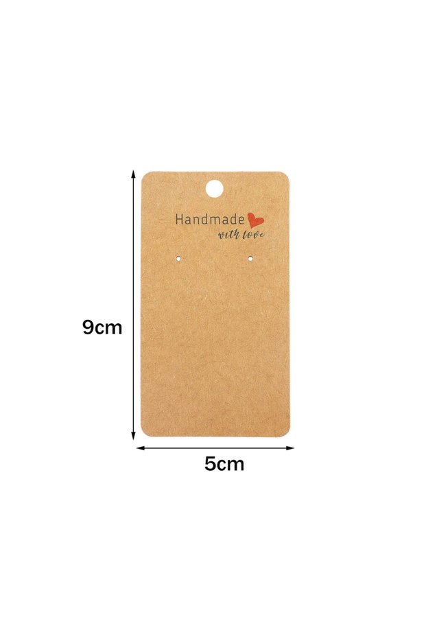 Brown 5x9cm 50pcs 6x9cm Brown White Necklace Earring Display Cards Paper Jewelry Holder for Selling,