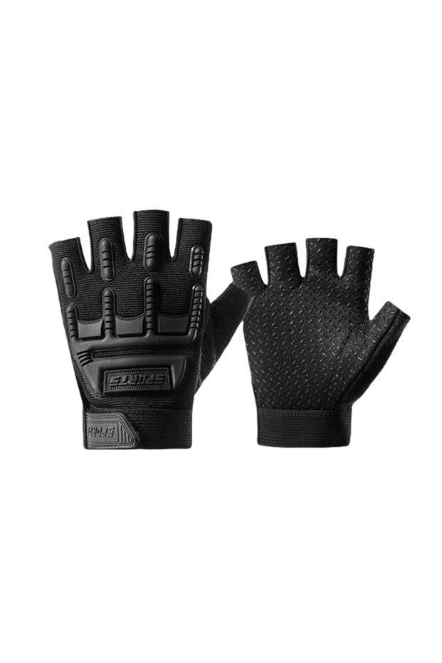 S freedom black Cycling Kids Tactical Gloves Half Finger Anti-Slip Protective Outdoor Sports Gloves