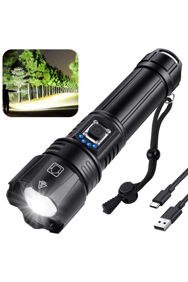 26650 NO Battery Rechargeable Flashlights High Lumens, 990,000 Lumen Brightest Led Flashlight with 5