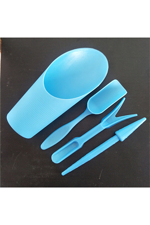 Blue 4pcs/set, Plastic Durable Bucket shovel Potted Cultivation cylinder MeatPlant soil shovel Garde