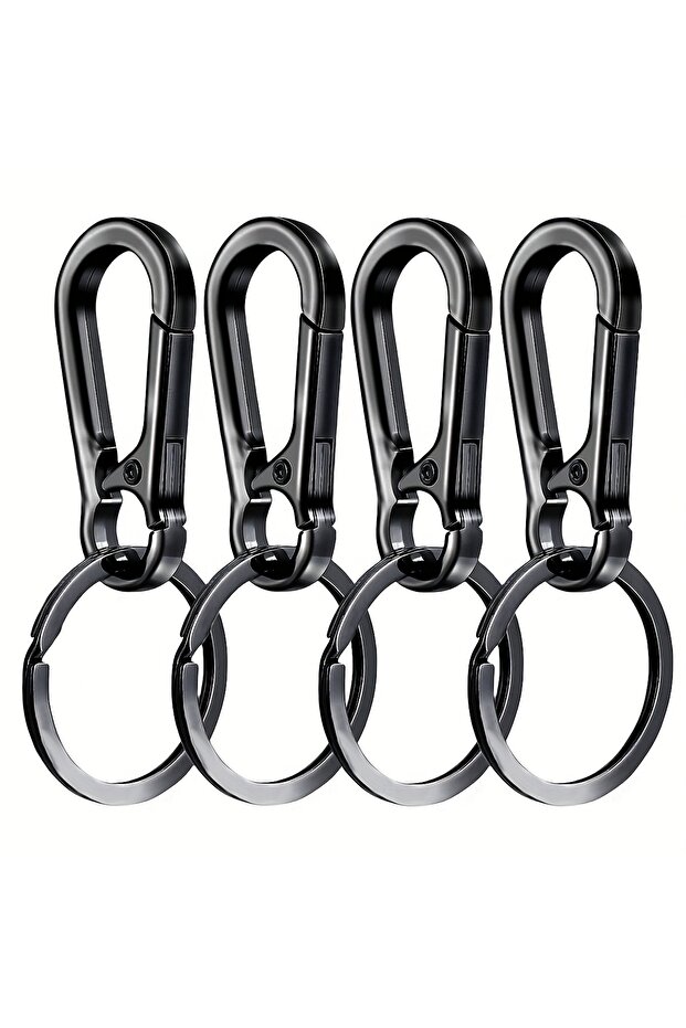 8 cm 4Pcs 4Pcs Carabiner Clip Keychain Metal Carabiner Shape Key Ring Keyring Key Holder Clips Hook