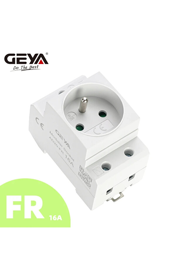 FR with Shutter GEYA Din Rail Socket Modular Type AC Power Socket Plug EU/FR/US/UK/IT Standard 16A 2