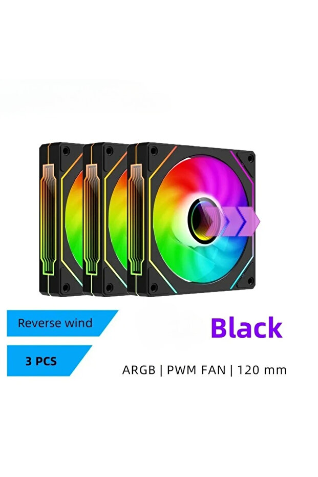 A-RGB Other LJ-4Pro-R-BK(3PCS) LDPCSJ PRISM 4 PRO Computer Chassis Fan 12cm ARGB 4 Pin PWM Quiet Coo