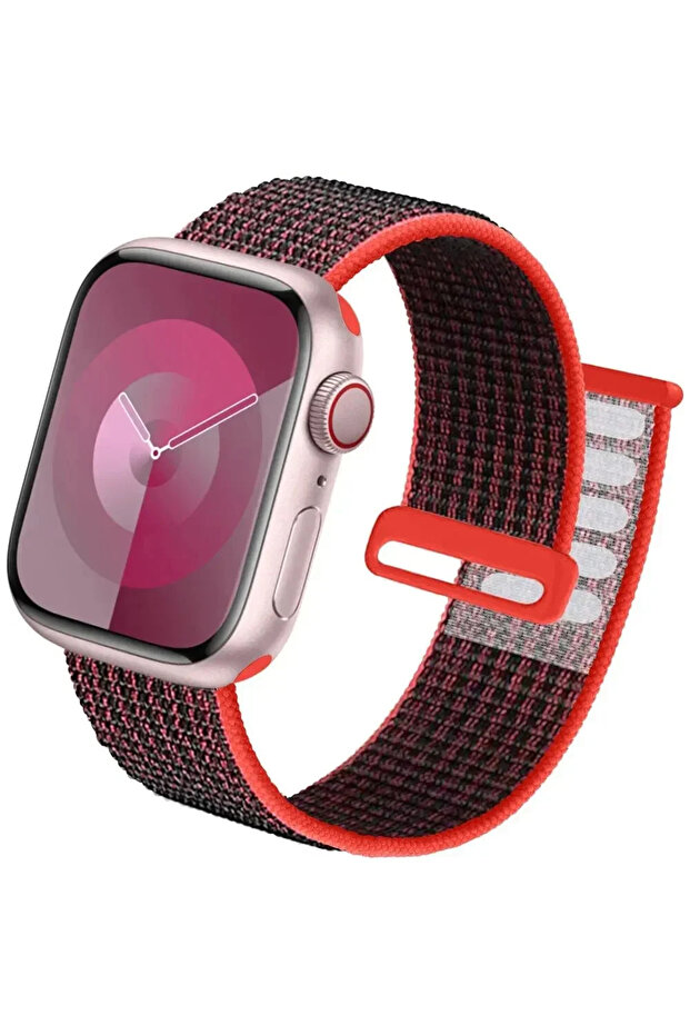 38mm-40mm-41mm Black red 10 Nylon loop Strap For Apple Watch Bands 49mm Ultra2 44mm 40mm 45mm 41mm 4