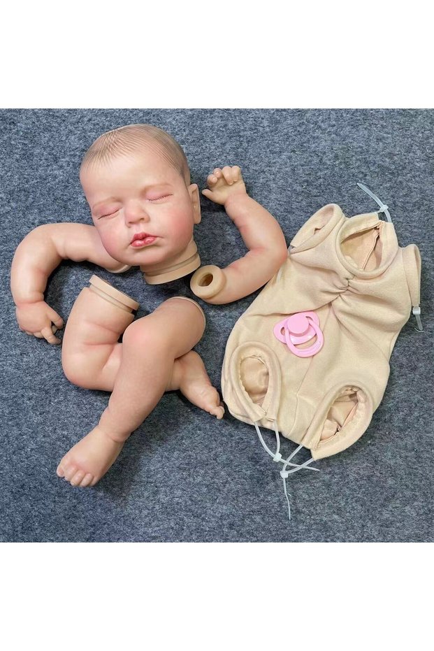 With Cloth Body Painted Kit 19Inch Already Painted Reborn Doll Kit LouLou Sleeping 3D Painted Skin H